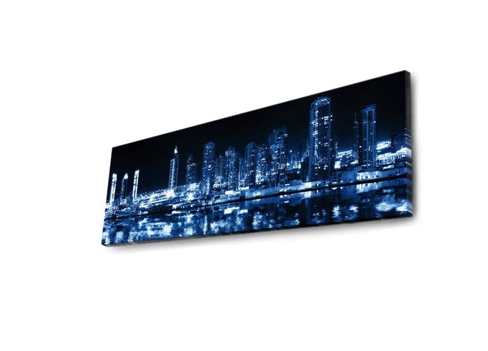 Wallity Lienzo Decorativo Iluminado con LEDs Multicolor 30 x 90 cm